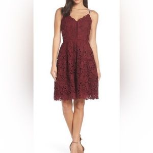 Adelyn Rae Jenny Lace Fit & Flare Dress